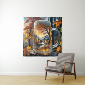 Autumn Beer Mok Tapestry Wandkleed (In situ)