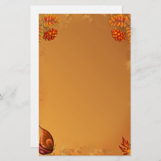 Autumn Berries Briefpapier (Voorkant / Achterkant)