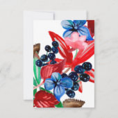 Autumn Berries & Leaves, Red & Blue Vrijgezellenfe Kaart (Achterkant)