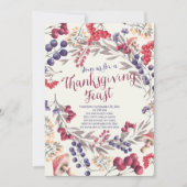 Autumn Berry Bloemen Thanksgiving Feest Uitnodigen Kaart (Voorkant)