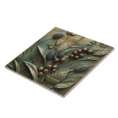 Autumn Berry Branch Botanische Faux Relief Tegeltje (Zijkant)