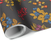 Autumn bessen op chocoladebruin 2 cadeaupapier (Rol Hoek)