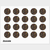 Autumn bessen op chocoladebruin 2 ronde sticker (Vel)