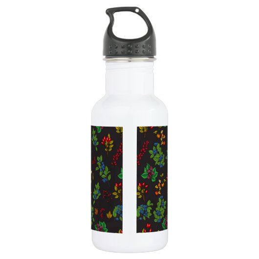 Autumn bessen op chocoladebruin waterfles  (Achterkant)