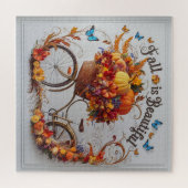 Autumn Bicycle Thanksgiving Blooms Wall Art Legpuzzel (Horizontaal)
