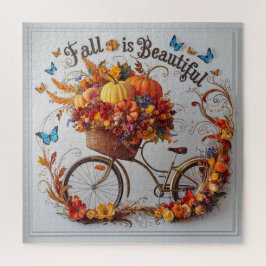 Autumn Bicycle Thanksgiving Blooms Wall Art Legpuzzel
