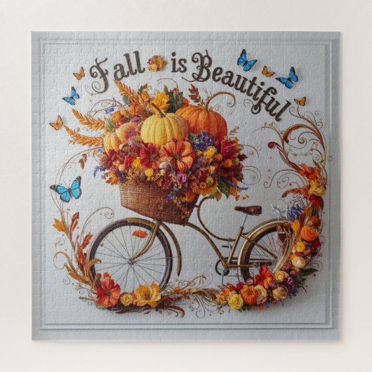 Autumn Bicycle Thanksgiving Blooms Wall Art Legpuzzel (Verticaal)