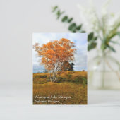 Autumn bij het Briefkaart van het Michiganmeer (Staand voorkant)