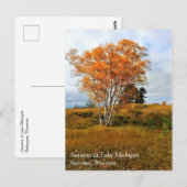 Autumn bij het Briefkaart van het Michiganmeer (Voorkant / Achterkant)