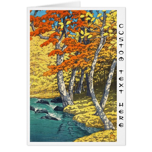 Autumn bij Oirase Hasui Kawase scenery shin hanga (Voorkant)