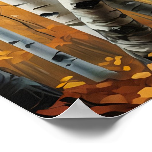 Autumn Birch Trees Poster (Hoek)