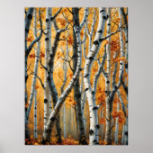 Autumn Birch Trees Poster (Voorkant)