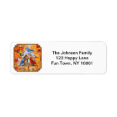 Autumn Bird Feeder Gathering Etiket (Voorkant)