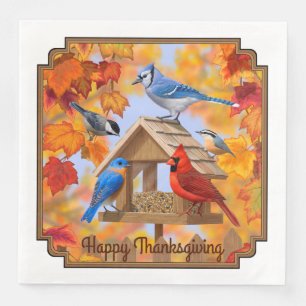 Autumn Bird Feeder Gathering Servetten