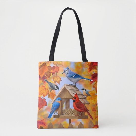 Autumn Bird Feeder Gathering Tote Bag (Voorkant)