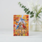 Autumn Bird Feeder Gathering Visitekaartje (Staand voorkant)