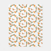 Autumn Bird Folk Art Fleece Deken (Voorkant)