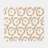 Autumn Bird Folk Art Fleece Deken (Voorkant (Horizontaal))