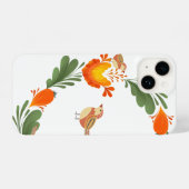 Autumn Bird Folk Art iPhone Hoesje (Achterkant horizontaal)