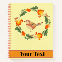 Autumn Bird Folk Art Notitieboek