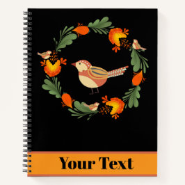 Autumn Bird Folk Art Notitieboek