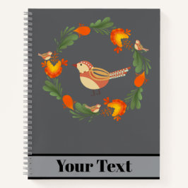 Autumn Bird Folk Art Notitieboek