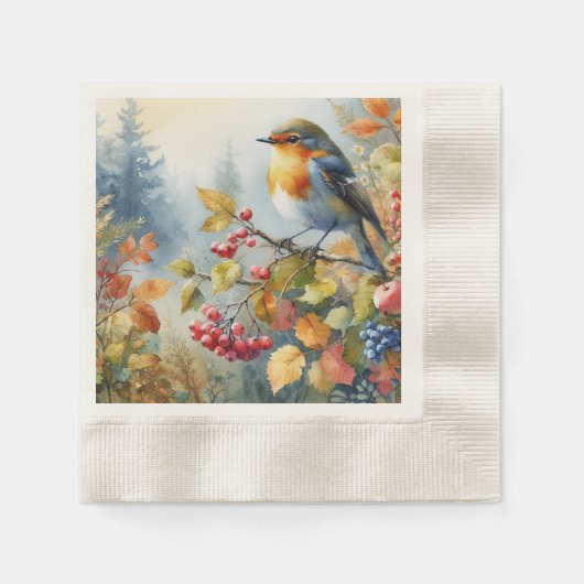Autumn Bird Papier servet (Voorkant)
