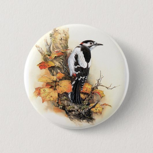 Autumn Bird Ronde Button 5,7 Cm (Voorkant)