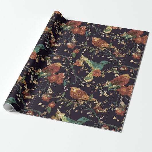 Autumn Birds Cadeaupapier (Uitgerold)