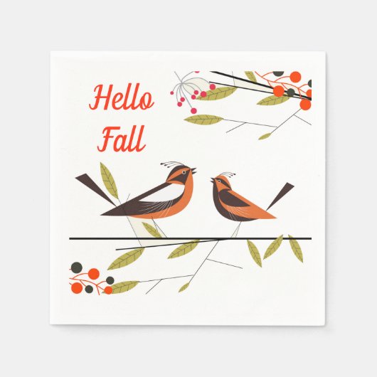Autumn Birds Napkins Servet (Voorkant)