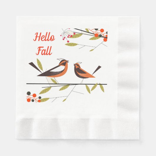Autumn Birds Napkins Servet (Voorkant)
