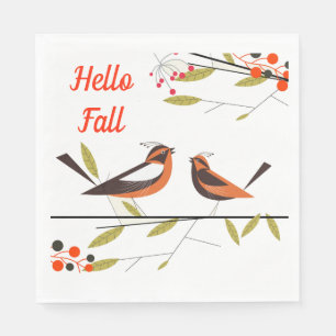 Autumn Birds Napkins Servet