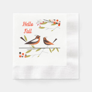 Autumn Birds Napkins Servet