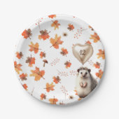 Autumn Birthday Bash - Hedgehog & Natuur thema Papieren Bordje (Voorkant)