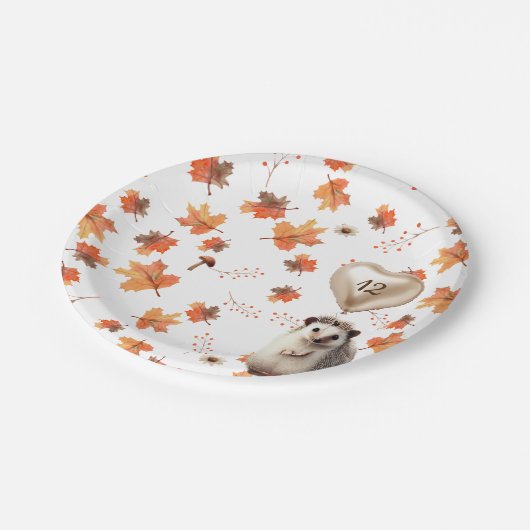 Autumn Birthday Bash - Hedgehog & Natuur thema Papieren Bordje (Gekanteld)