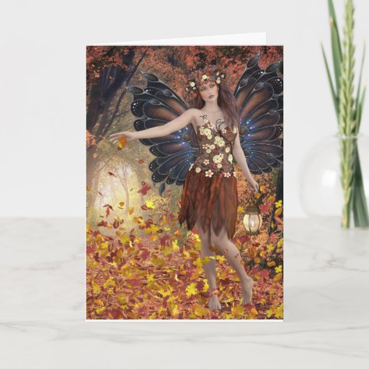 AUTUMN BIRTHDAY FAIRY-KAART VOOR HAAR KAART (Voorkant)