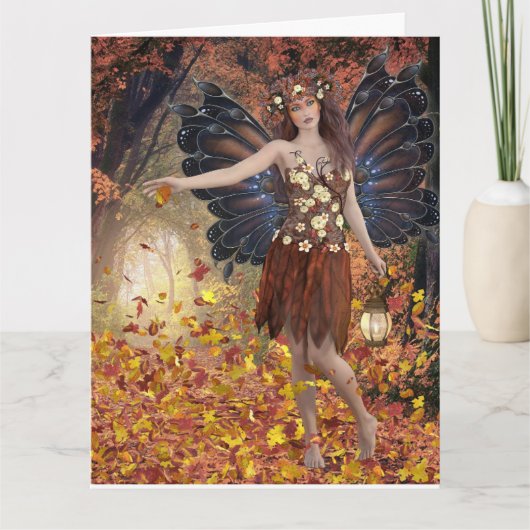 AUTUMN BIRTHDAY FAIRY OVERGEPLAATSTE KAART VOOR FR (Voorkant)