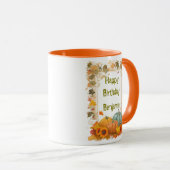 Autumn Birthday Mug Personalized Fall Pumpkins  Mok (Voorkant rechts)