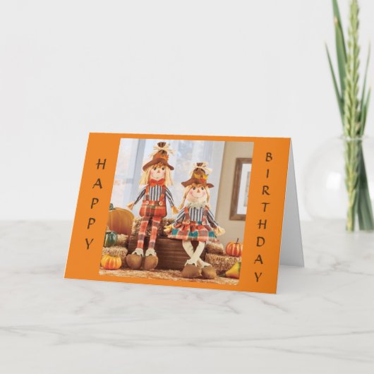 "AUTUMN BIRTHDAY" OP U TOE KAART (Voorkant)