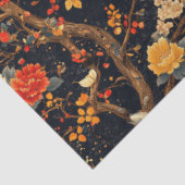 Autumn Black Orange Leaf Chinoiserie Tissuepapier (Detail)