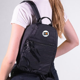 Autumn Black & Oranje Print "Love" Ronde Button 3,2 Cm