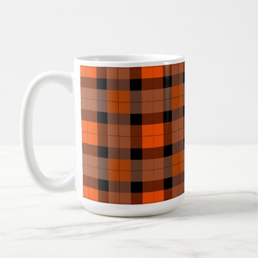 Autumn Black Sinaasappel Plaid Koffiemok (Links)