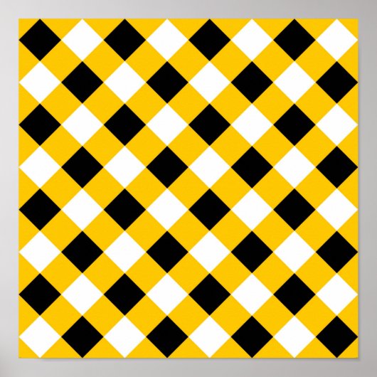 Autumn Black Yellow and White Plays Pattern Poster (Voorkant)
