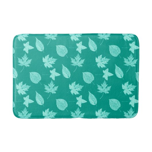 Autumn bladeren - aqua en turquoise badmat (Voorkant)