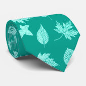 Autumn bladeren - aqua en turquoise stropdas (Opgerold)