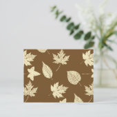 Autumn bladeren - beige en chocolade briefkaart (Staand voorkant)