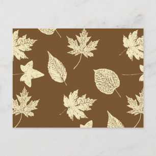 Autumn bladeren - beige en chocolade briefkaart