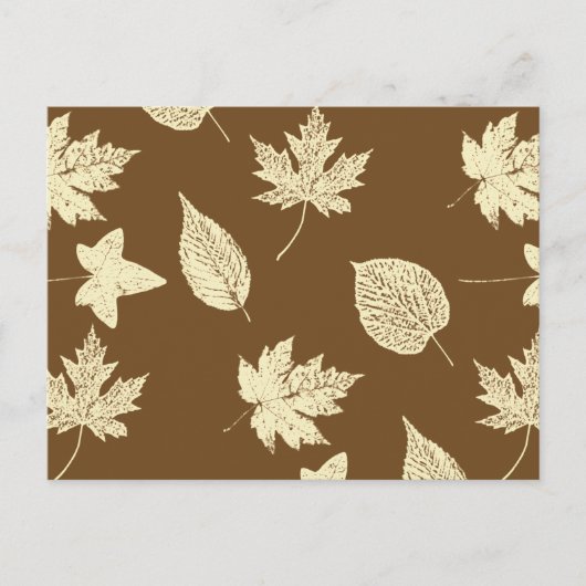 Autumn bladeren - beige en chocolade briefkaart (Voorkant)