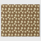 Autumn bladeren - beige en chocolade cadeaupapier (Vlak)