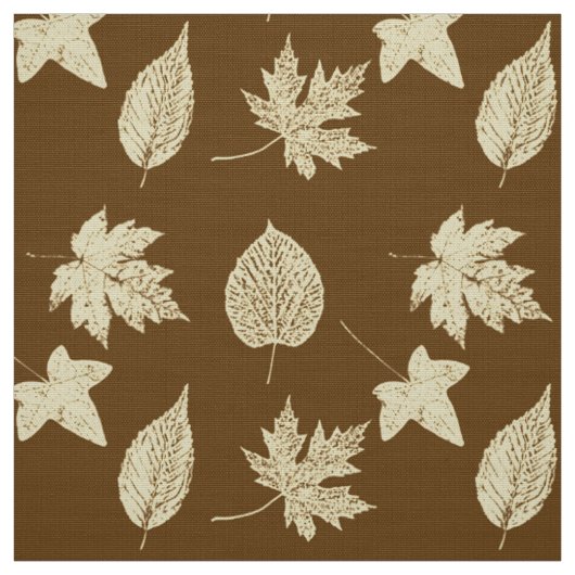 Autumn bladeren - beige en chocolade stof (Swatch)